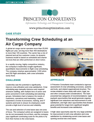 Transforming Crew Scheduling at an Air Cargo Company