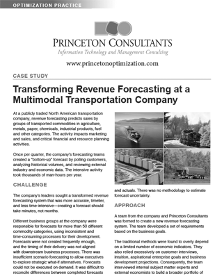 Transforming Revenue Forecasting at a Multimodal Transportation Company