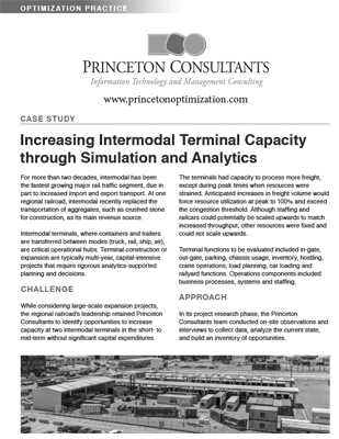 Increasing Intermodal Terminal Capacity through Simulation and Analytics