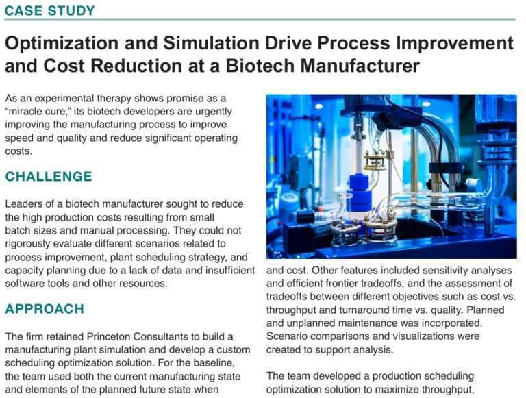 biotech manufacturing optimization